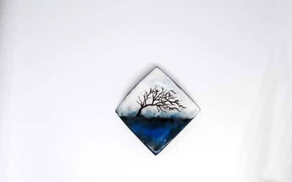 The sole tree enamel pendant