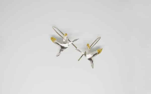 Egrets flight earrings
