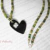 Green enamel heart pendant - Image 3