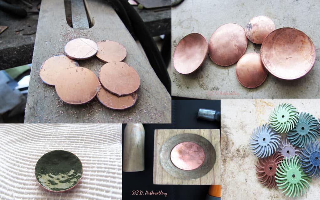 preparing copper for enamelling