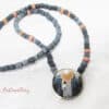 Cityscape cloisonne enamel necklace