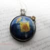 Bird and lantern enamel pendant - Image 3
